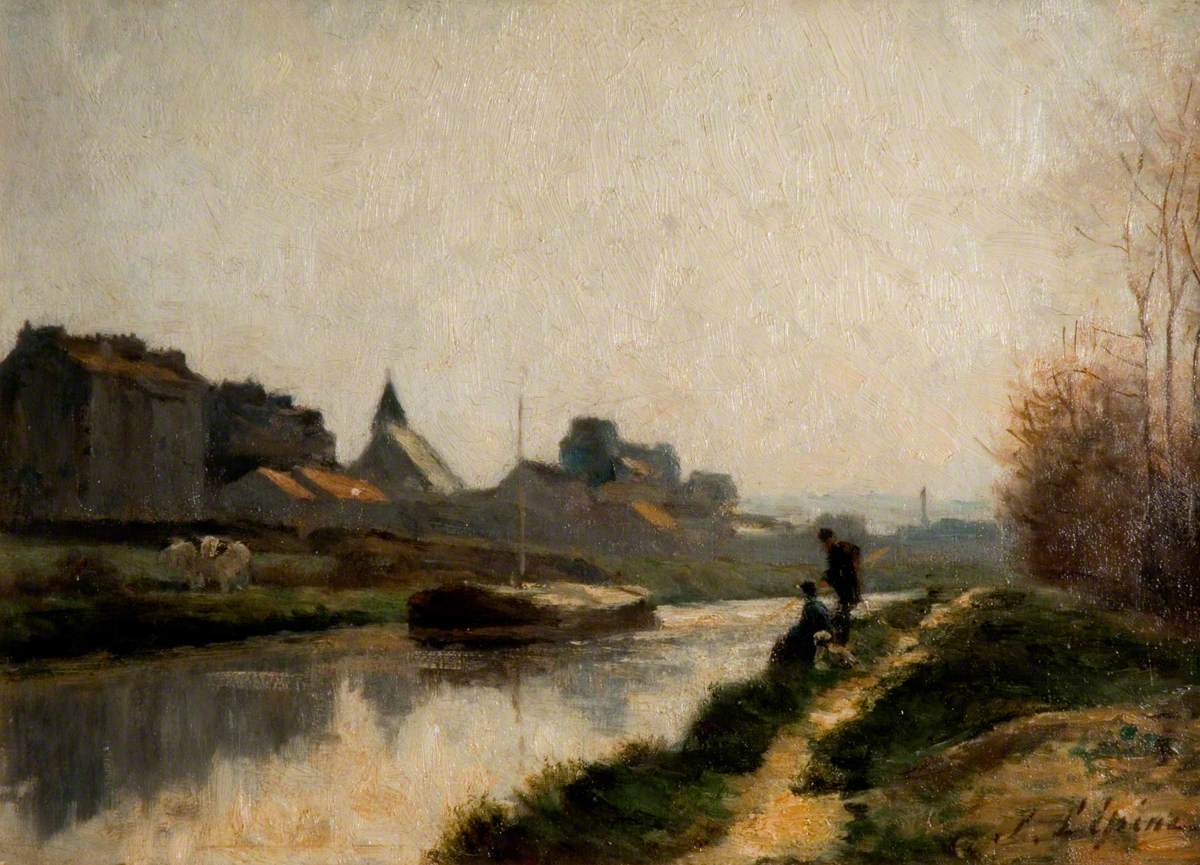 Le canal - Stanislas Lépine image 1 tableau peint à l’huile sur toile
