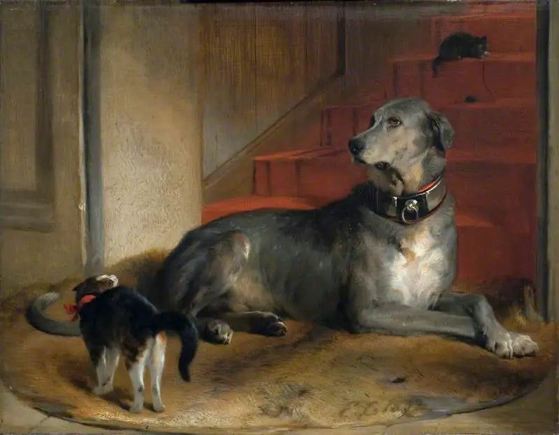 レディ・ブレスingtonの犬：バリア - エドウィン・ヘンリー・ランスィア

Source:
Le chien de Lady Blessington : La barrière - Edwin Henry Landseer