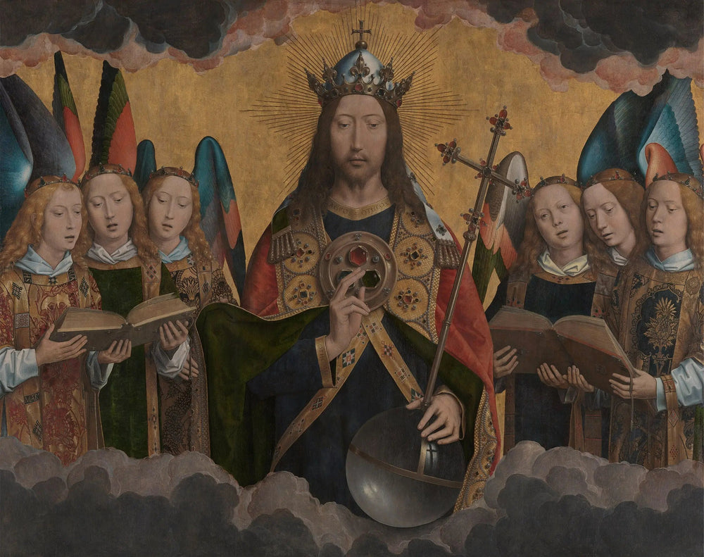 Le Christ avec des anges chantants - Hans Memling image 1 tableau peint à l’huile sur toile