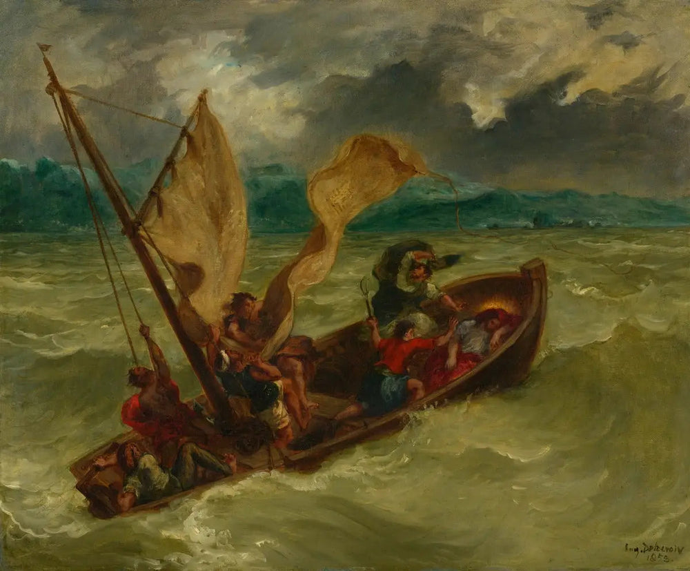 Le Christ sur le lac de Génésareth - Eugène Delacroix image 1 tableau peint à l’huile sur toile