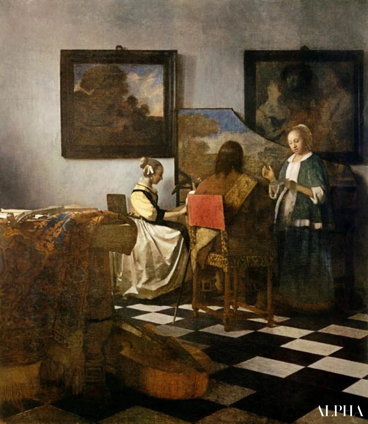 コンサート - Johannes Vermeer - 高級絵画および絵画の複製