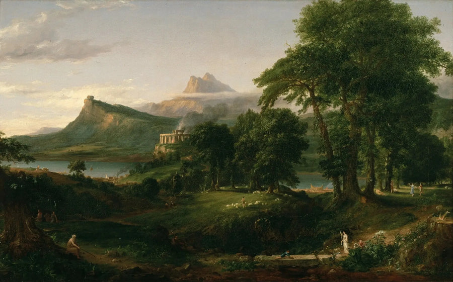 エンパイアのコース：アルカディアの状態または牧歌 - トーマス・コール

Source:
Le Cours de l'Empire : l'état d'Arcadie ou pastorale - Thomas Cole