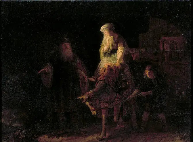 Le départ de la femme sunamite - Rembrandt image 1 tableau peint à l’huile sur toile