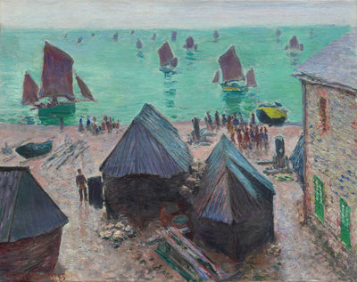 Reproduction du tableau « Le départ des bateaux, Étretat - Claude Monet » par Alpha Reproduction en peinture à l’huile