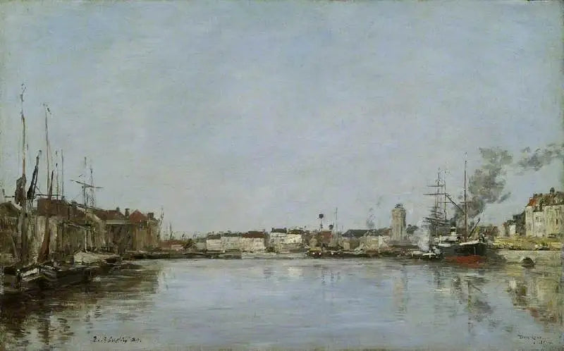 Le Dock Hollandais, Dunquerque - Eugène Boudin image 1 copie peinte à la main à l’huile