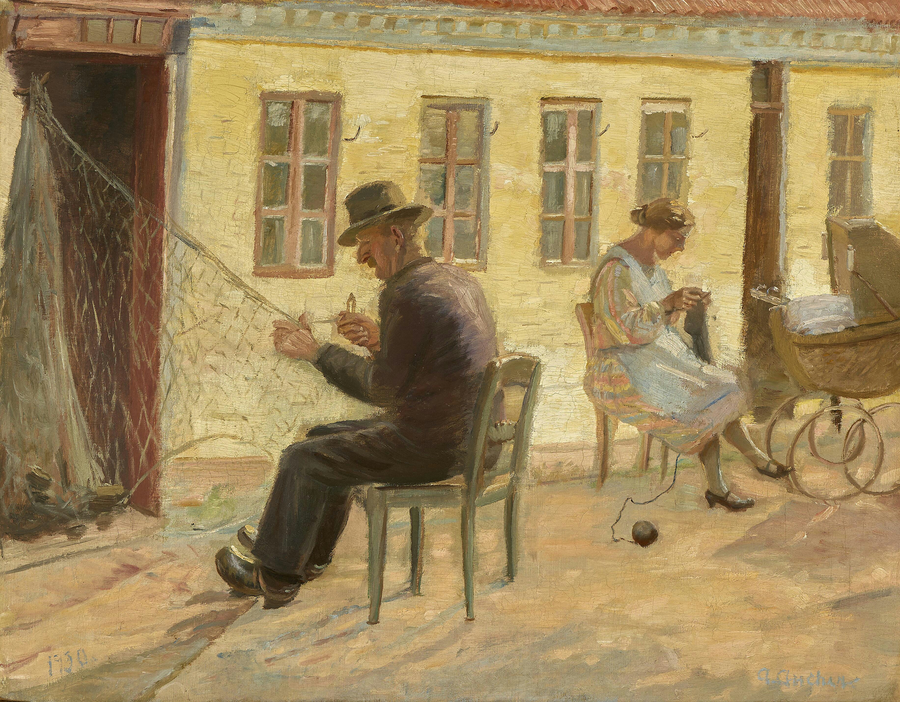 Le filet est en cours de réparation. - Anna Ancher
