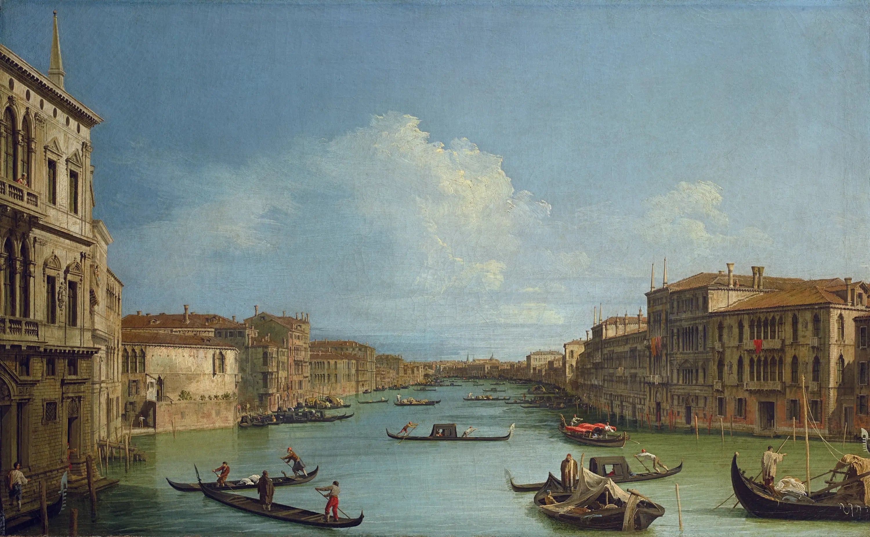 Le Grand Canal depuis Ca’ Foscari vers le pont du Rialto - Canaletto - Alpha Reproduction