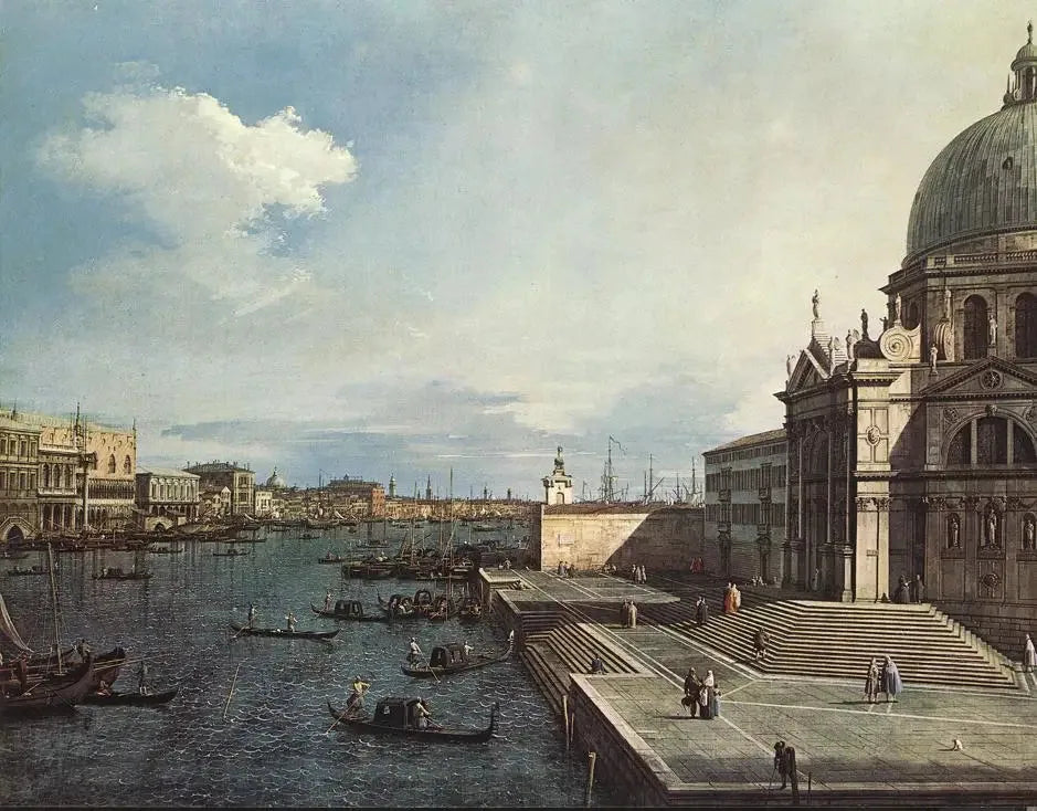 Le Grand Canal depuis l'église de la Salute - Canaletto image 1 copie de tableau peinte à la main