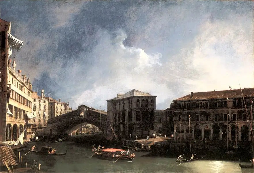 Le Grand Canal près du pont du Rialto - Canaletto - Alpha Reproduction