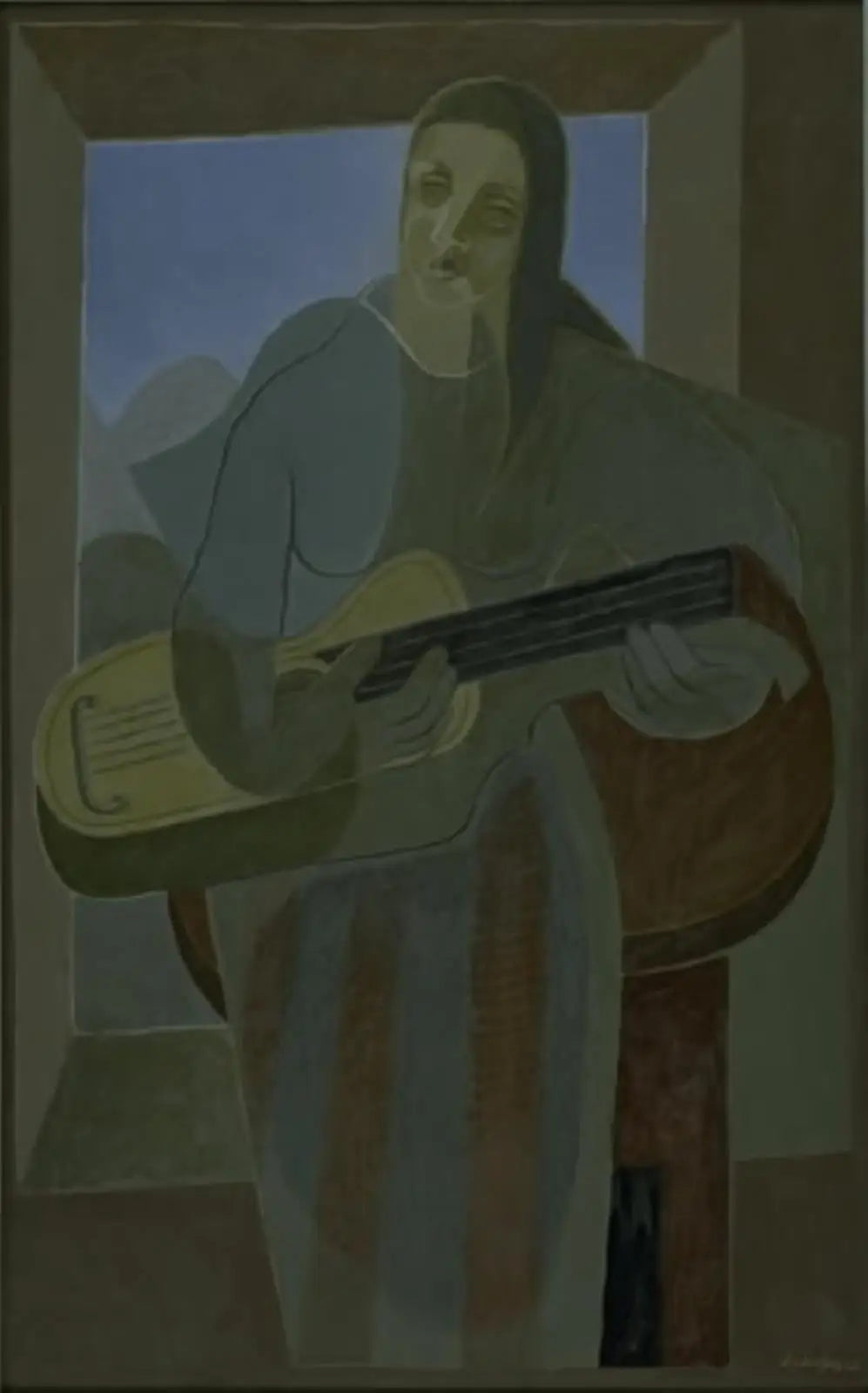 Le guitariste - Juan Gris image 1 reproduction artisanale de tableau