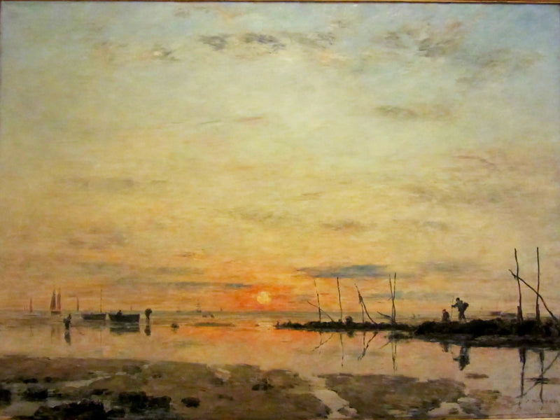 ル・アーヴル。干潮時の夕日 - ユージン・ブーダン