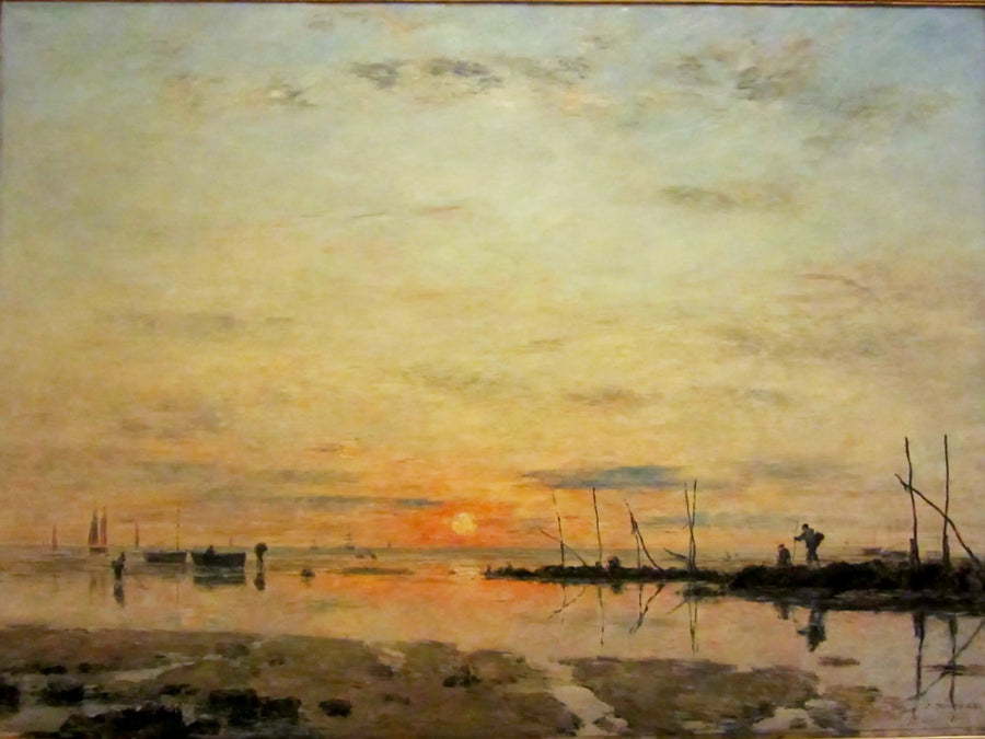ル・アーヴル。干潮時の夕日 - ユージン・ブーダン