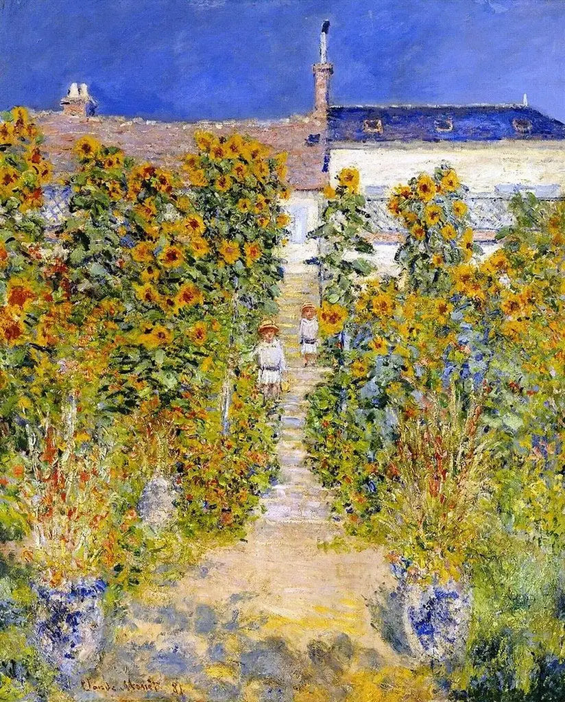Le Jardin de l'artiste à Vétheuil - Claude Monet image 1 copie de tableau peinte à la main
