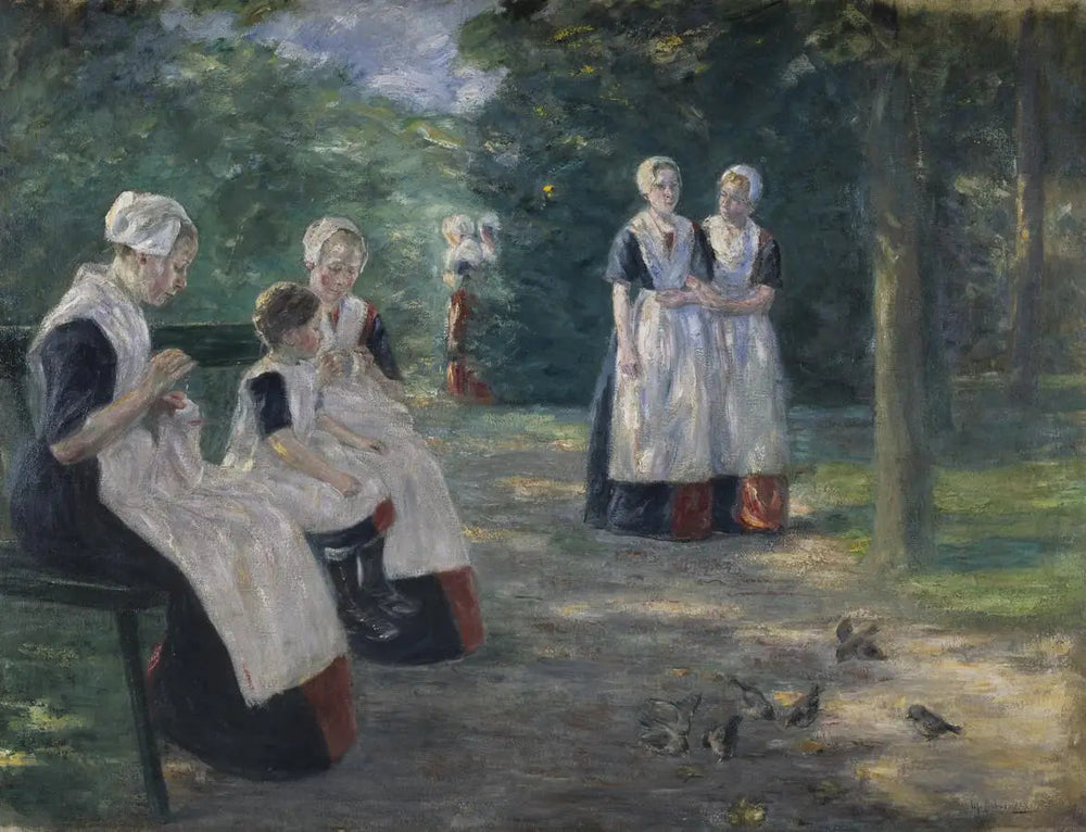 Le Jardin de l'orphelinat communal de la ville d'Amsterdam - Max Liebermann image 1 copie de tableau peinte à la main