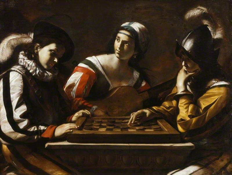 Le jeu de dames - Mattia Preti image 1 reproduction de peinture à l’huile