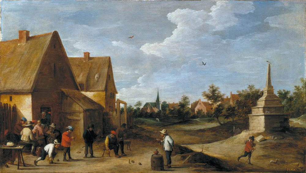 Le jeu de quilles - David Teniers le Jeune image 1 copie peinte à la main à l’huile
