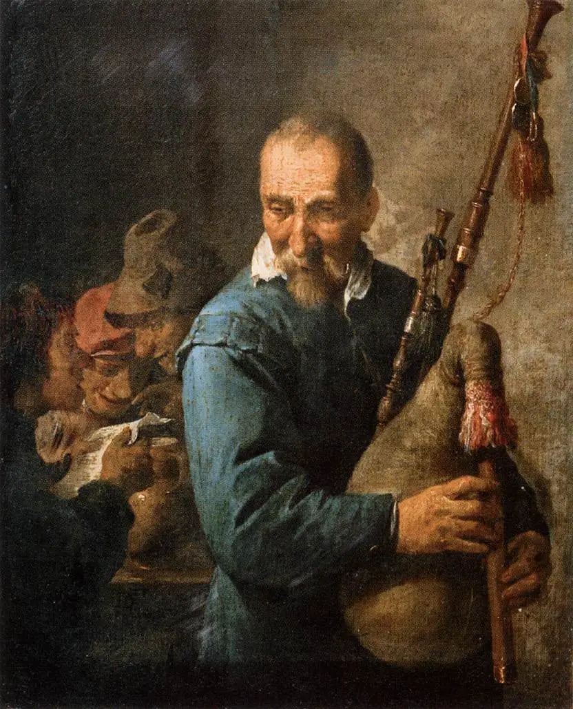 Le Joueur de Musette - David Teniers le Jeune image 1 copie peinte à la main à l’huile