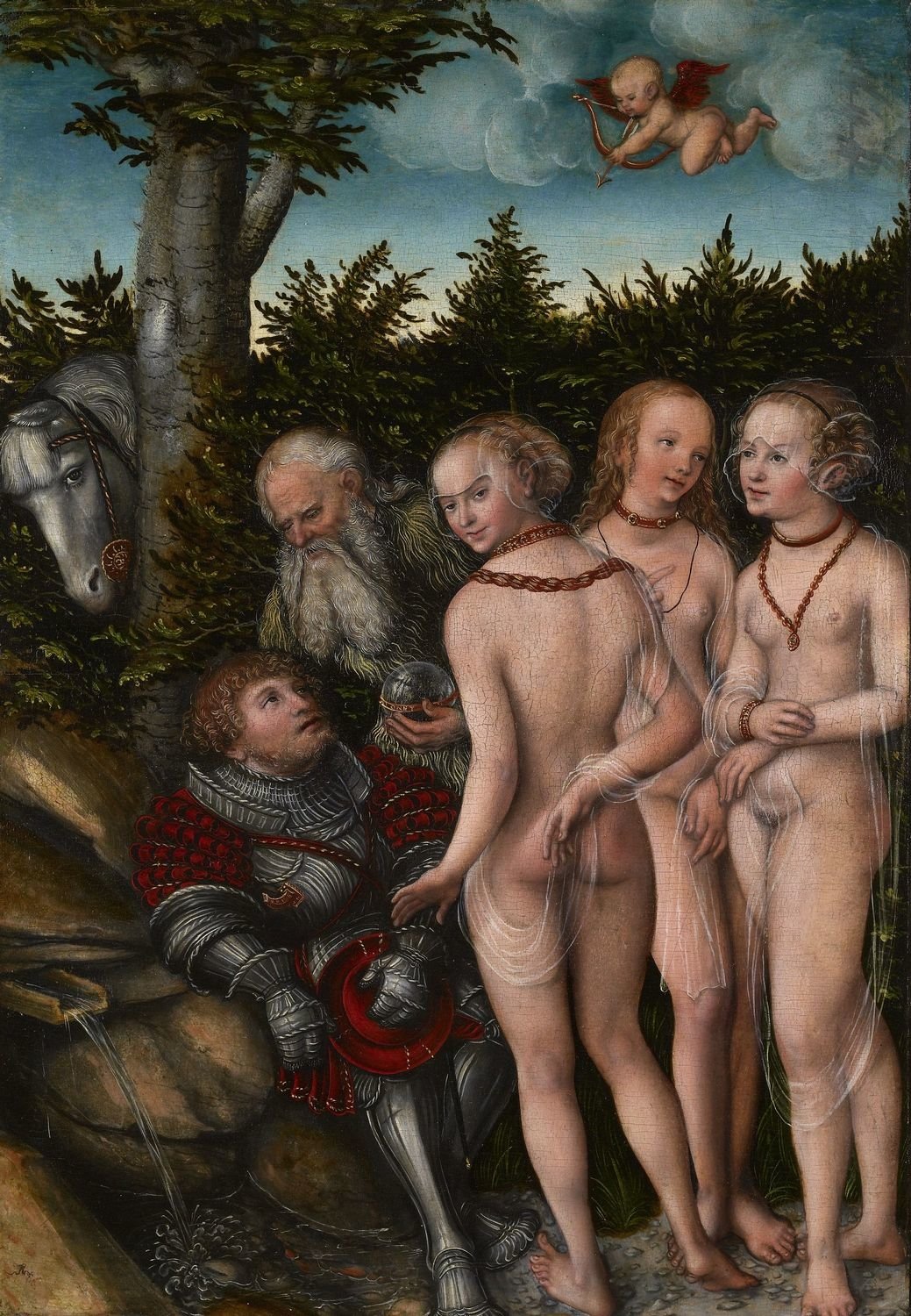 Le Jugement de Pâris - Lucas Cranach the Elder image 1 reproduction artisanale de tableau