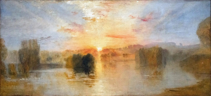 湖、ペットワース、夕日；研究の例 - J. M. W. ターナー