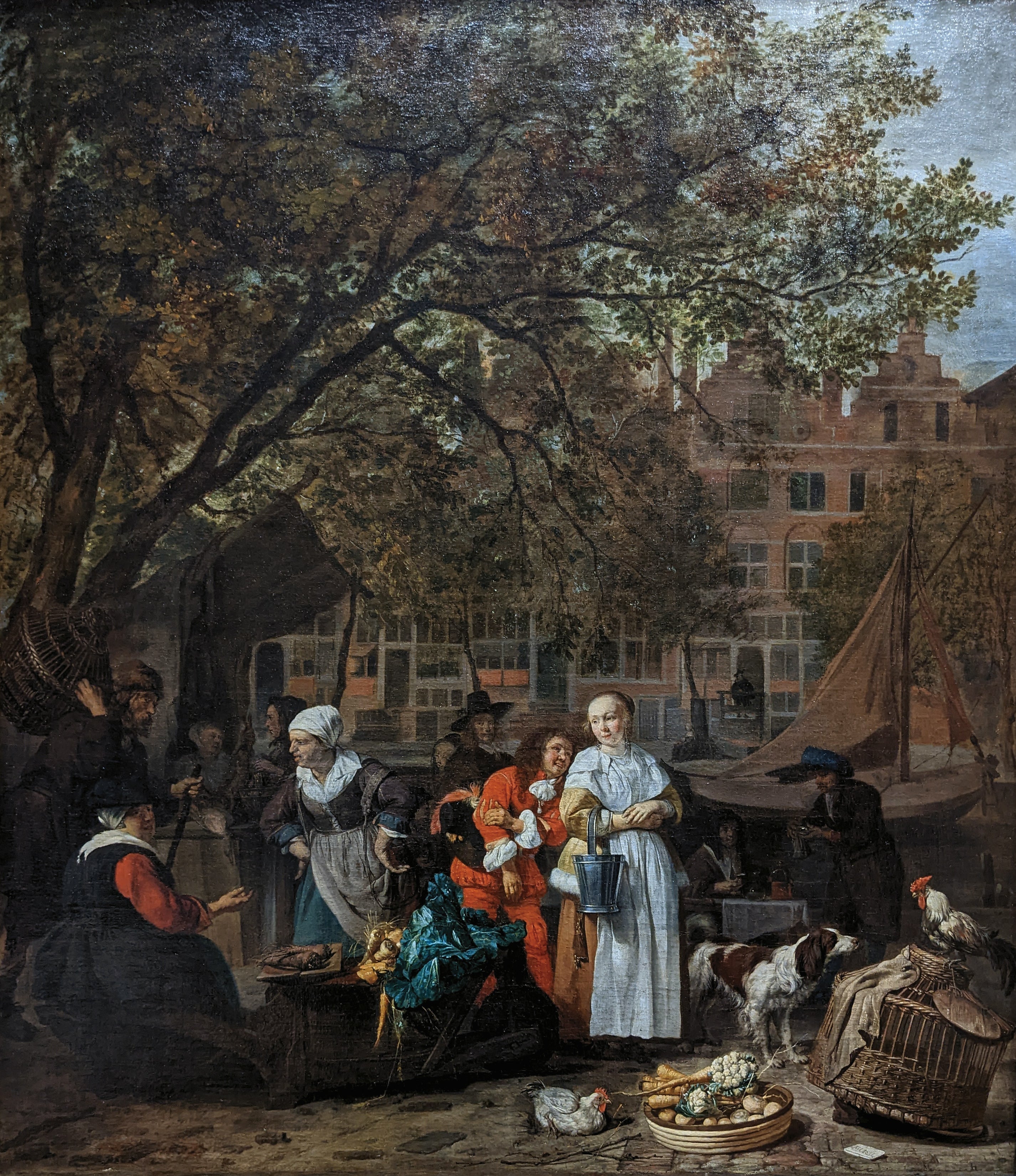 Le Marché aux herbes d'Amsterdam - Gabriel Metsu image 1 reproduction d’œuvre d’art à l’huile
