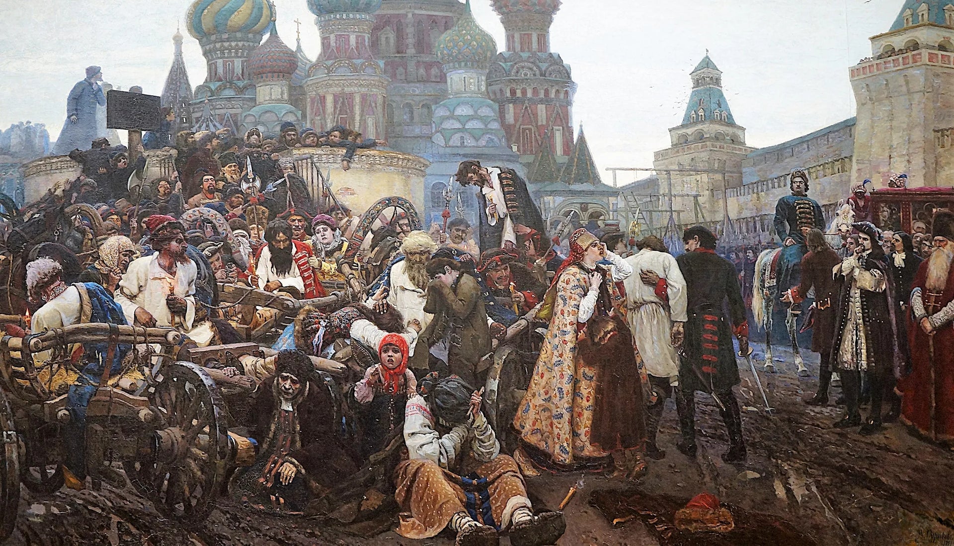 Le Matin de l'exécution des Streltsy - Vassili Sourikov image 1 copie peinte à la main à l’huile