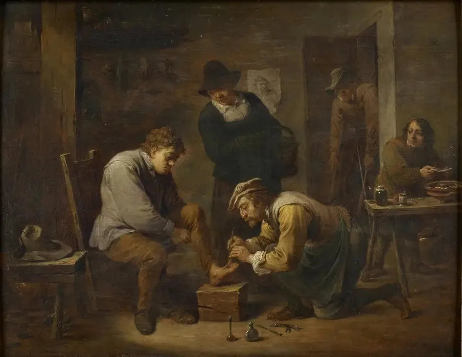 Le médecin du pied - David Teniers le Jeune image 1 reproduction d’œuvre d’art à l’huile