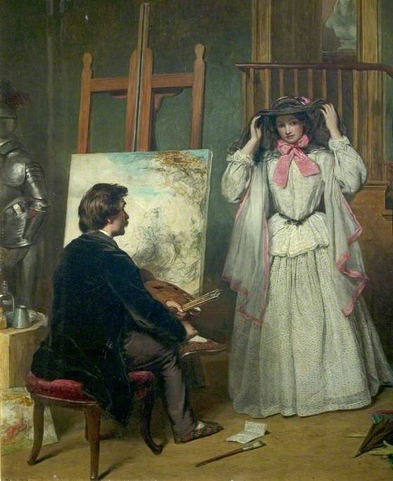 Le modèle de l'artiste - William Powell Frith image 1 reproduction artisanale de tableau