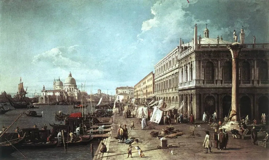 グランド運河の入り口と図書館を持つ岬 - カナレット

Source:
Le Môle avec la bibliothèque et l'embouchure du Grand Canal - Canaletto