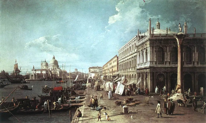 グランド運河の入り口と図書館を持つ岬 - カナレット

Source:
Le Môle avec la bibliothèque et l'embouchure du Grand Canal - Canaletto