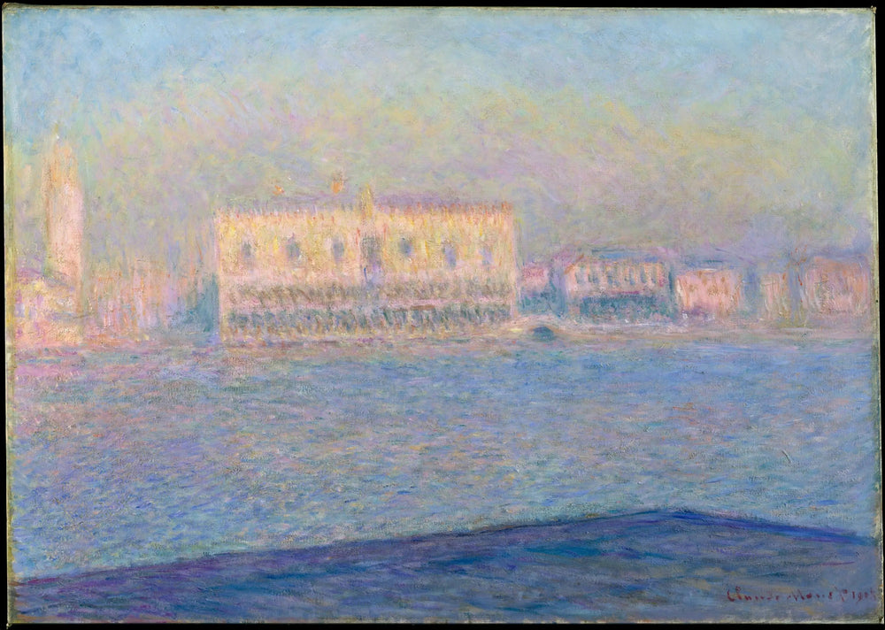Le palais du doge vu de San Giorgio Maggiore - Claude Monet image 1 reproduction de peinture à l’huile