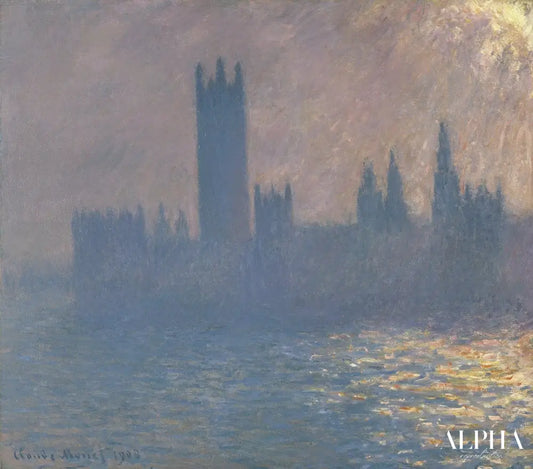 Le Parlement, effet de soleil (W 1597) - Claude Monet - Reproductions de tableaux et peintures haut de gamme