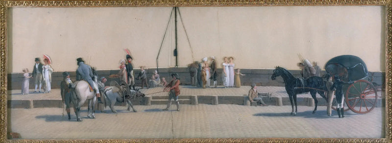 ロイヤル橋の渡し、約1800年 - ルイ＝レオポルド・ボイリー

Source:
Le passage du pont Royal, vers 1800 - Louis-Léopold Boilly