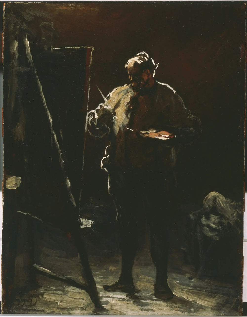 Le peintre à son chevalet - Honoré Daumier image 1 reproduction d’œuvre d’art à l’huile