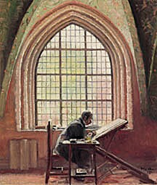 Le peintre Kongstad écrit le nouveau Grundlov (Constitution). - Michael Peter Ancher