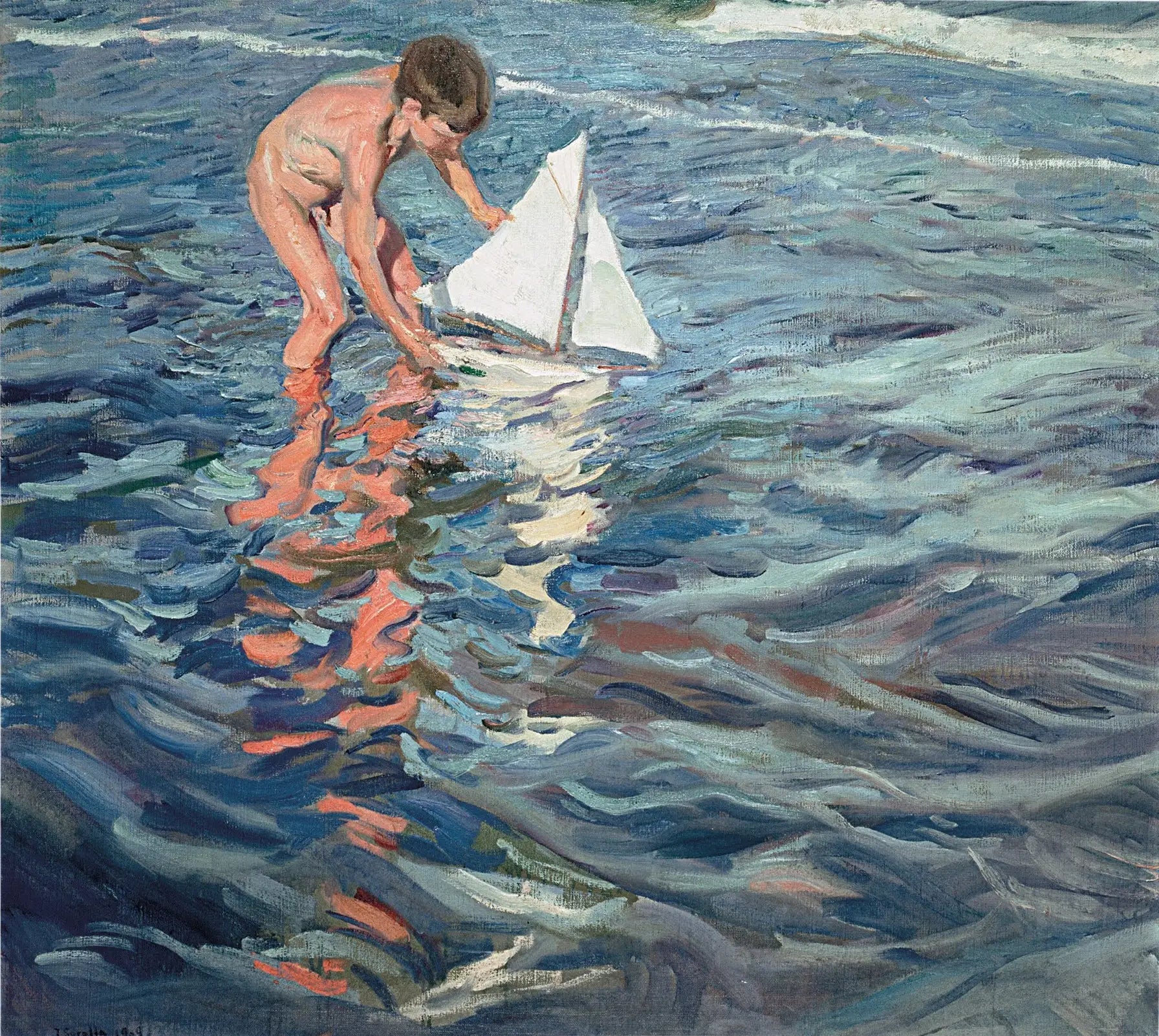 Le Petit Cotre - Joaquín Sorolla image 1 copie peinte à la main à l’huile