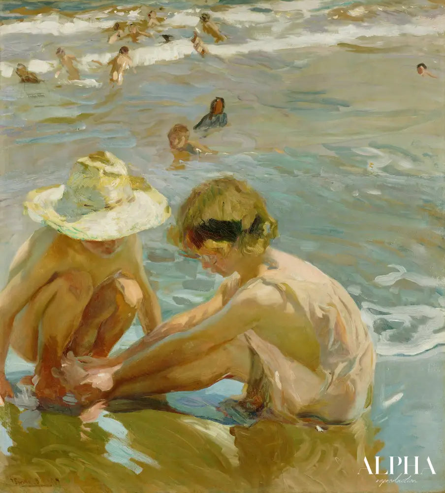 Le pied blessé - Sorolla - Reproductions de tableaux et peintures haut de gamme