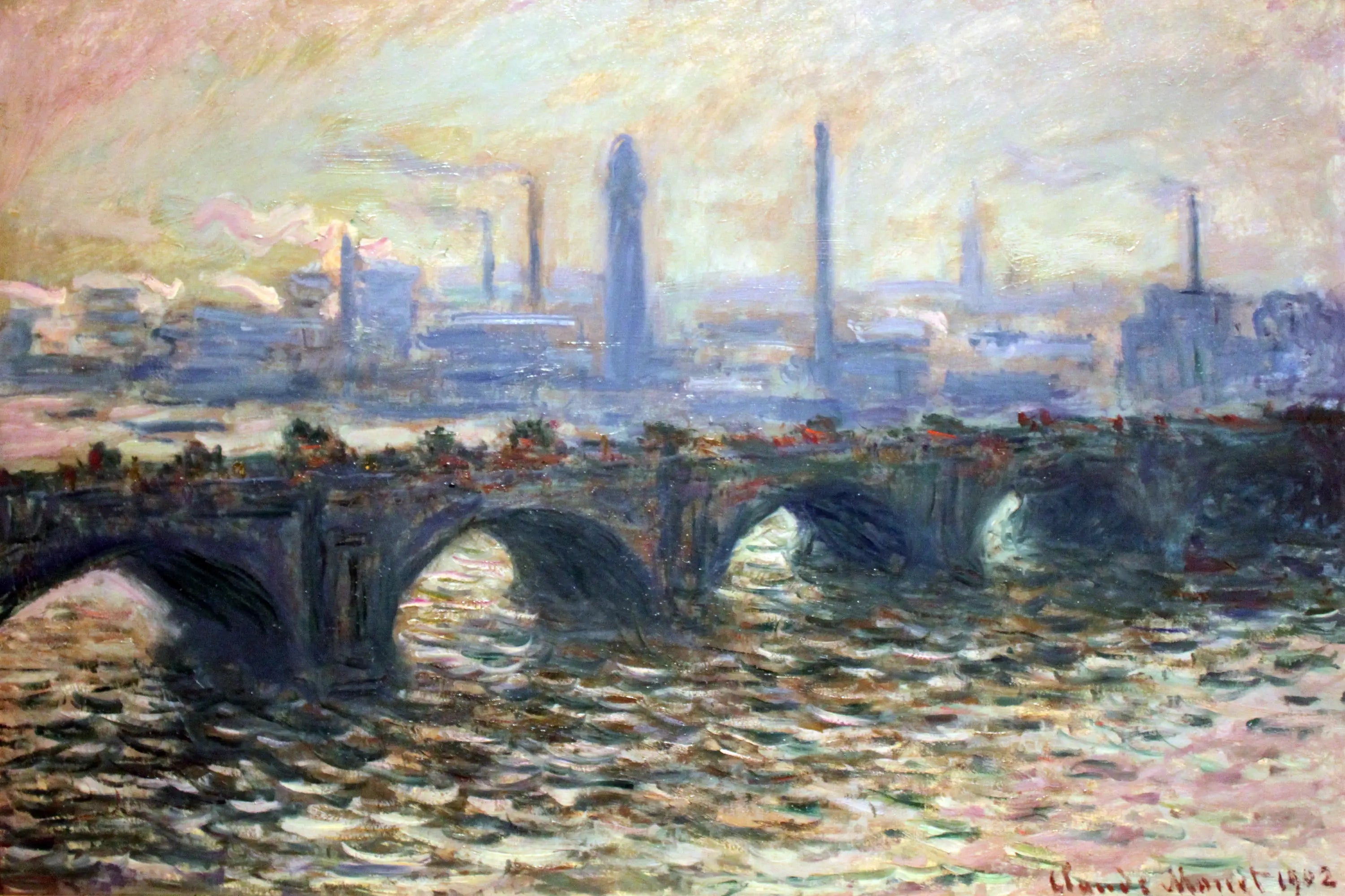 Le pont de Waterloo, matin brumeux - Claude Monet image 1 tableau peint à l’huile sur toile