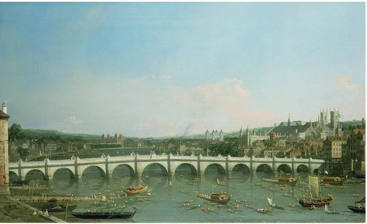 Le pont de Westminster vu du nord avec le cortège du Lord-maire - Canaletto - Alpha Reproduction