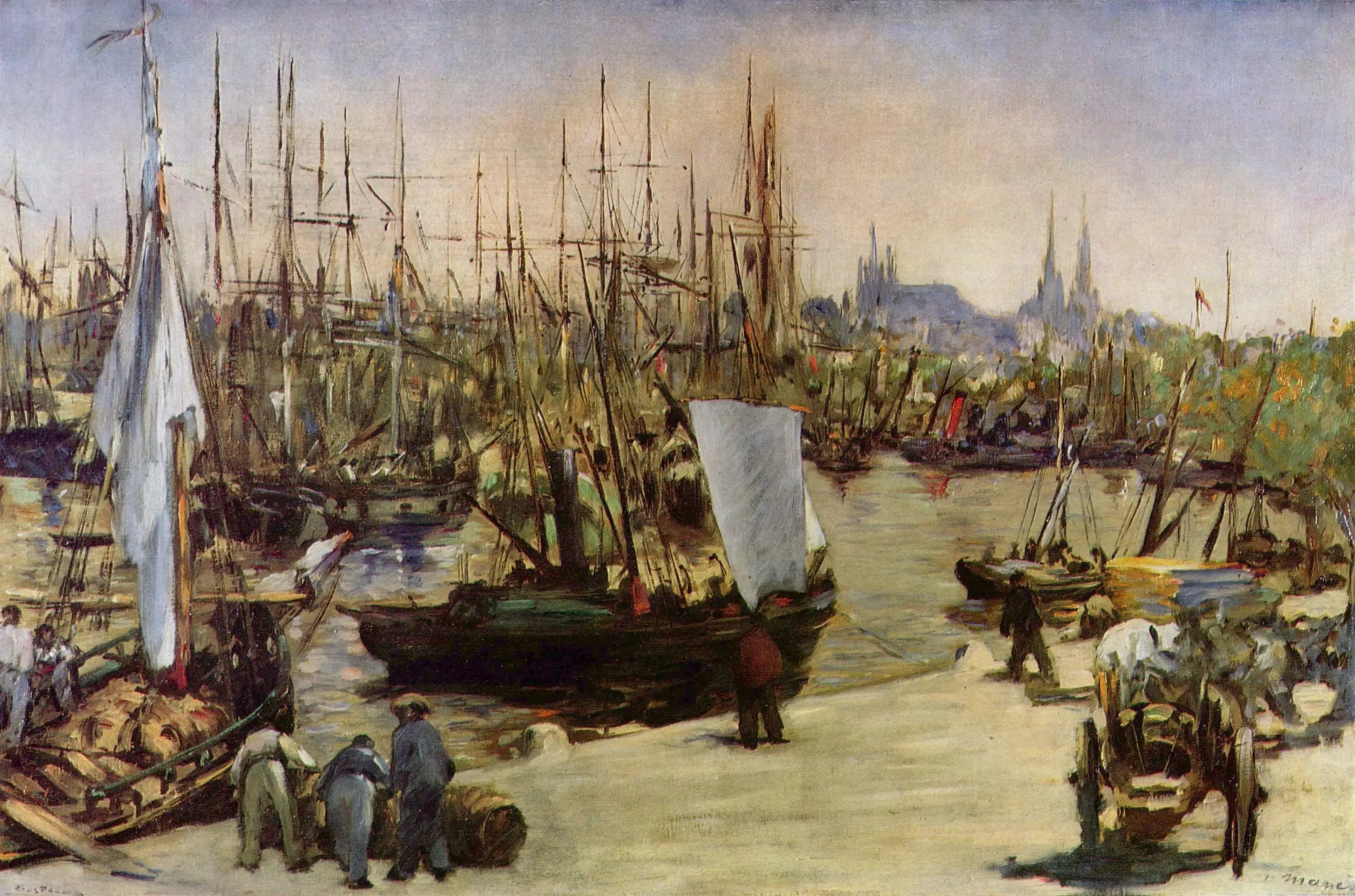 Le port de Bordeaux - Édouard Manet image 1 tableau peint à l’huile sur toile