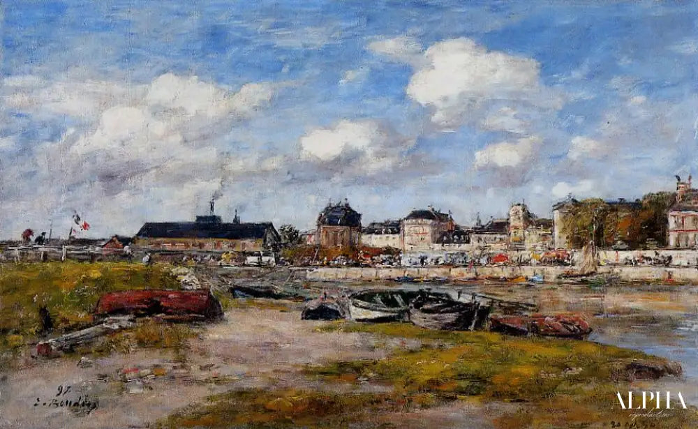 Le port de Trouville, à marée basse - Eugène Boudin - Reproductions de tableaux et peintures haut de gamme