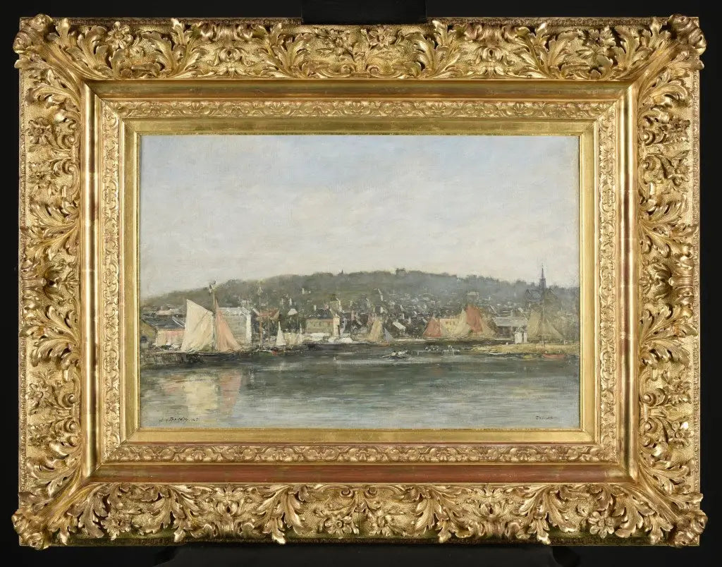 Le port de Trouville le matin - Eugène Boudin image 2 reproduction de peinture à l’huile