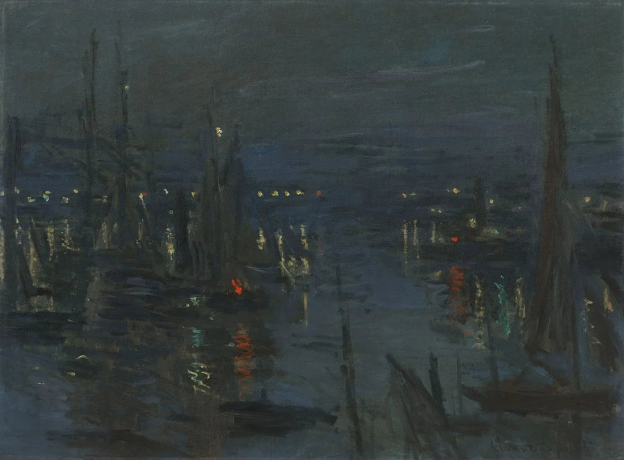 ル・アーヴル港、夜の効果 - クロード・モネ
