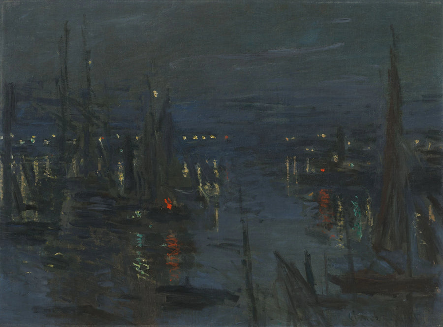 ル・アーヴル港、夜の効果 - クロード・モネ