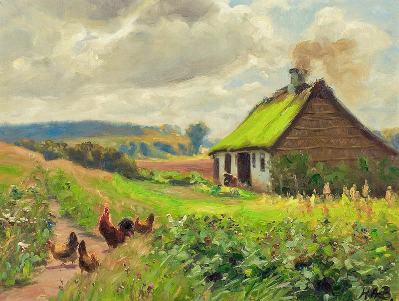 春と家、女性と鶏のいる風景 - H. A. Brendekilde

Source:
Le printemps avec une maison, une femme et des poulets. - H. A. Brendekilde