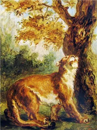 Le Puma - Eugène Delacroix image 1 copie peinte à la main à l’huile