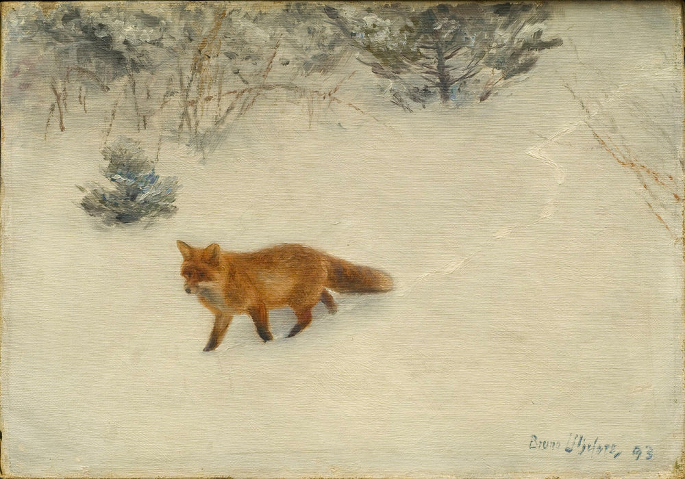 Le renard - Bruno Liljefors image 1 reproduction de peinture à l’huile