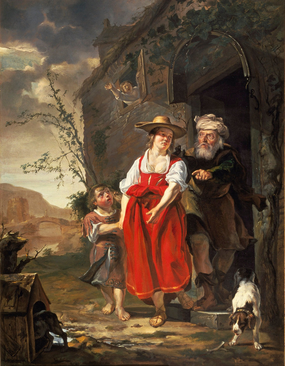 Le renvoi d'Agar - Gabriel Metsu image 1 tableau peint à l’huile sur toile