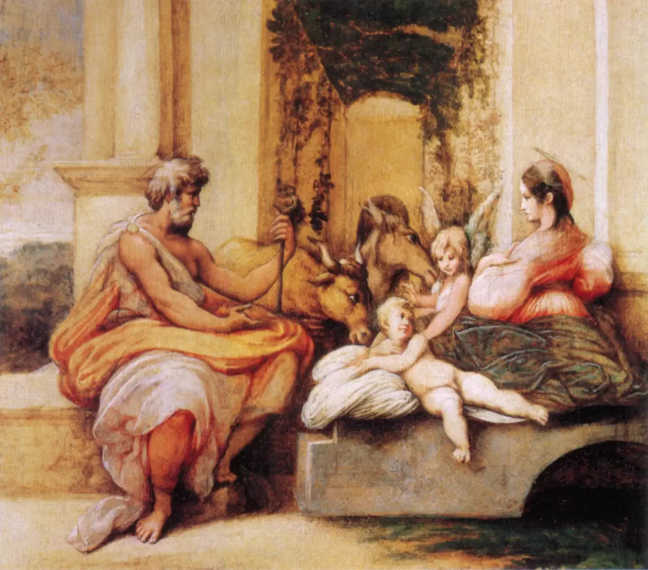 Le Repos pendant la fuite en Égypte - Parmigianino image 1 copie de tableau peinte à la main