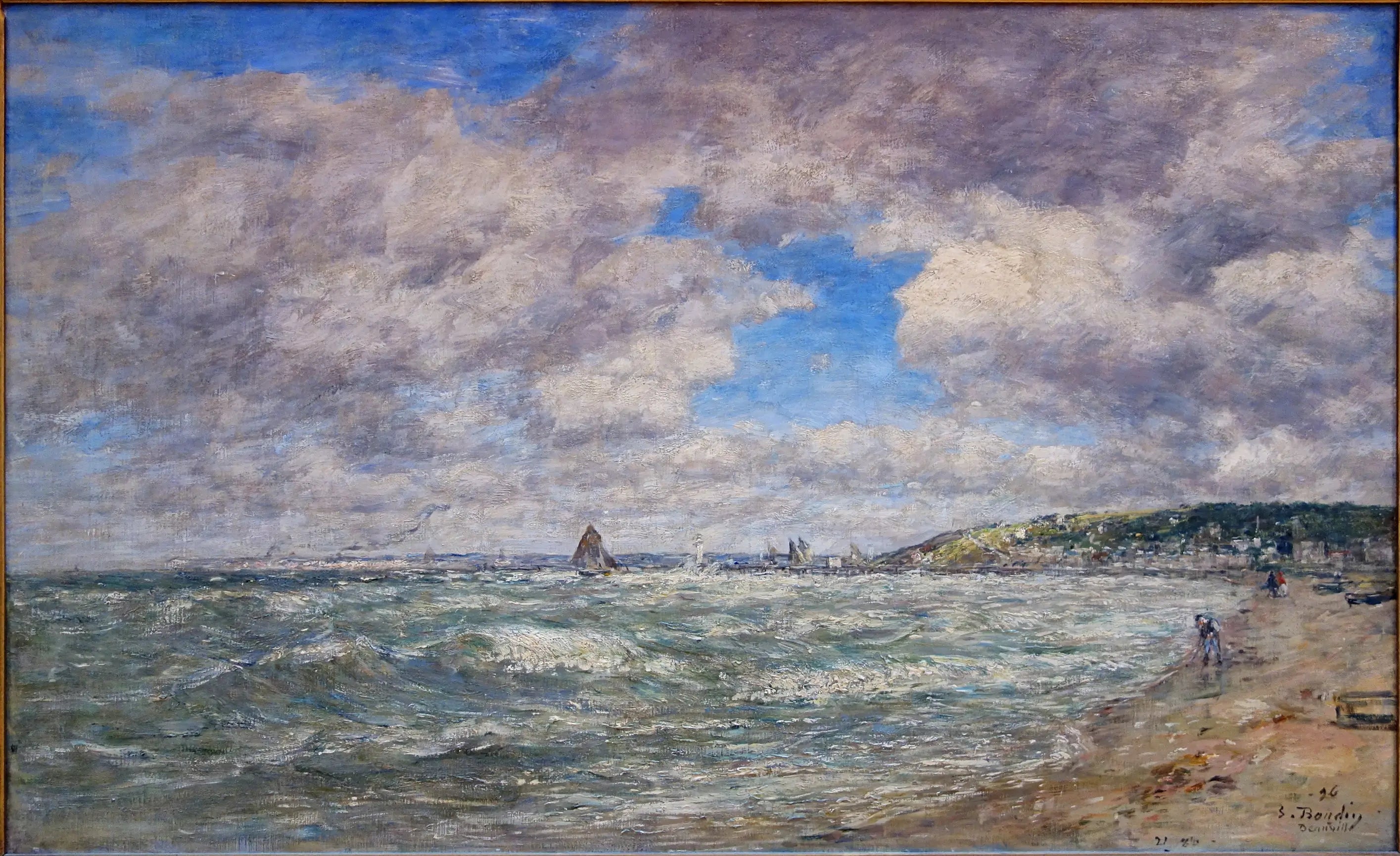 Le Rivage de Deauville - Eugène Boudin image 1 reproduction d’œuvre d’art à l’huile