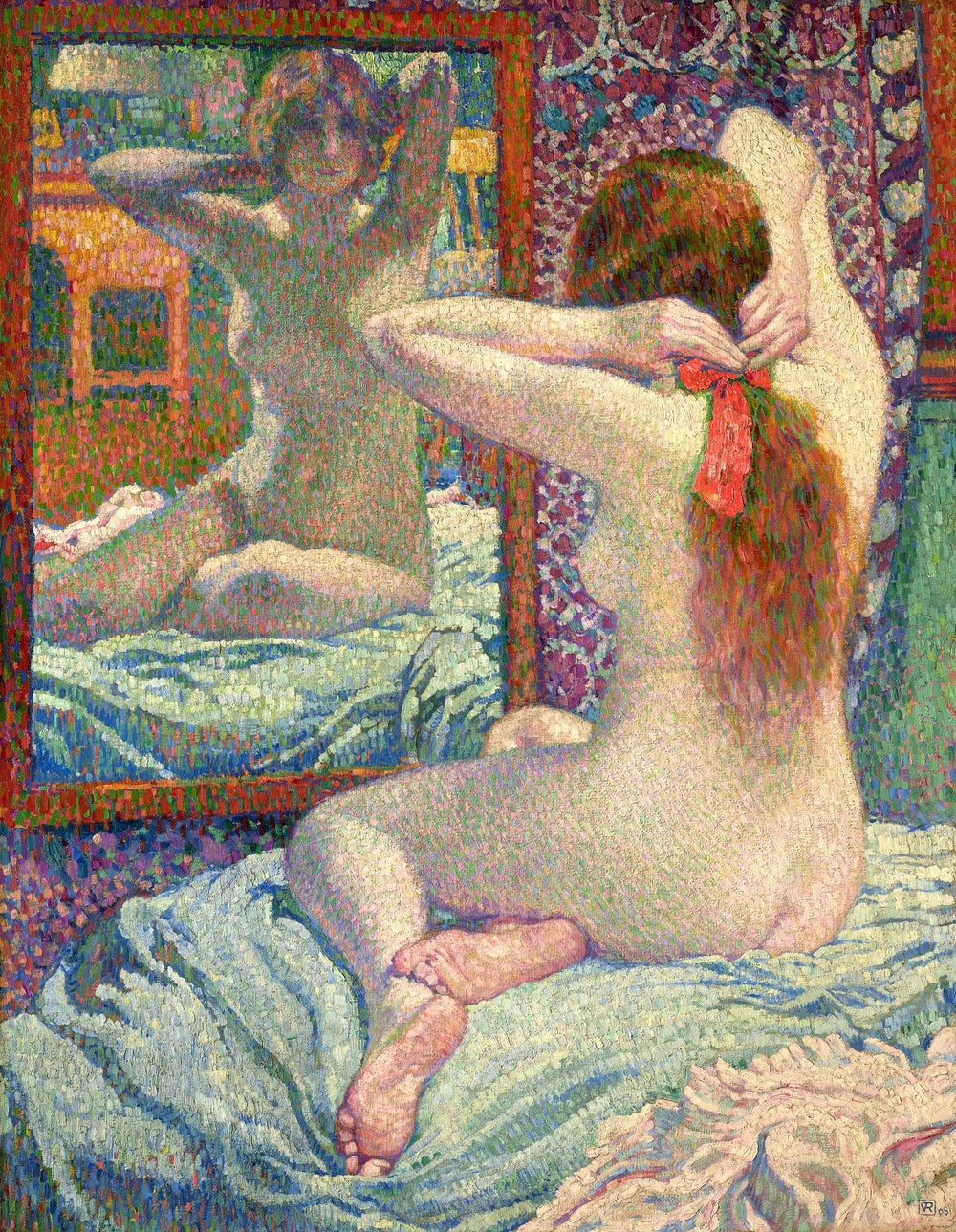 Le ruban écarlate - Théo van Rysselberghe image 1 reproduction artisanale de tableau